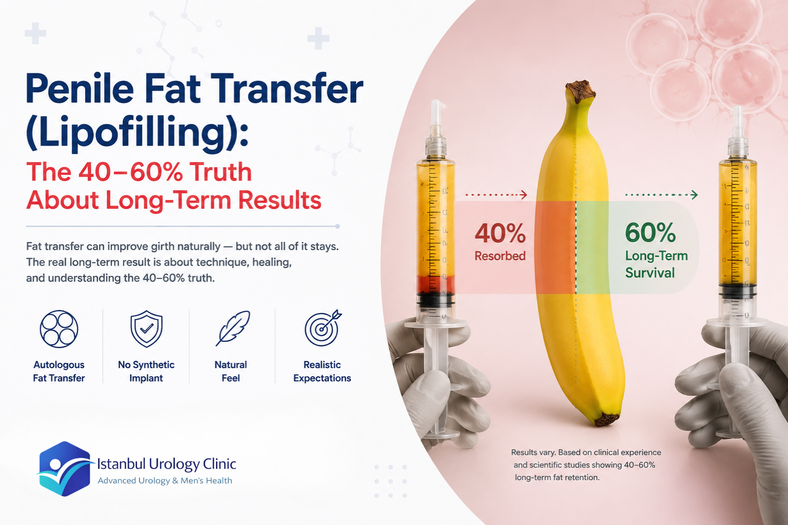 Penile Fat Transfer (Lipofilling): The 40–60% Truth 2026